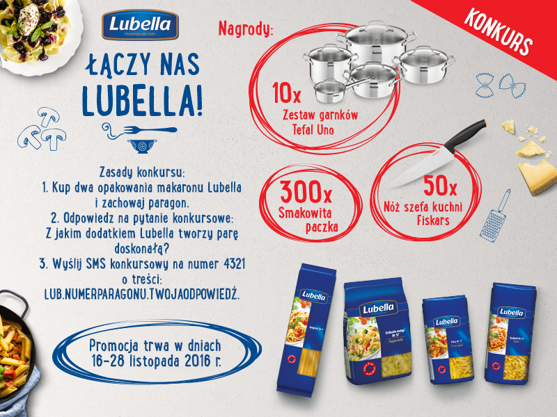Konkurs "Łączy nas Lubella" w hipermarketach i supermarketach sieci Carrefour